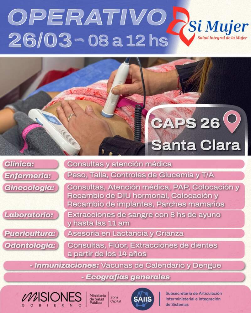 En el Mes de la Mujer impulsan operativos de salud con controles médicos, PAP y vacunación en la Plaza San Martín y Caps de Posadas imagen-8