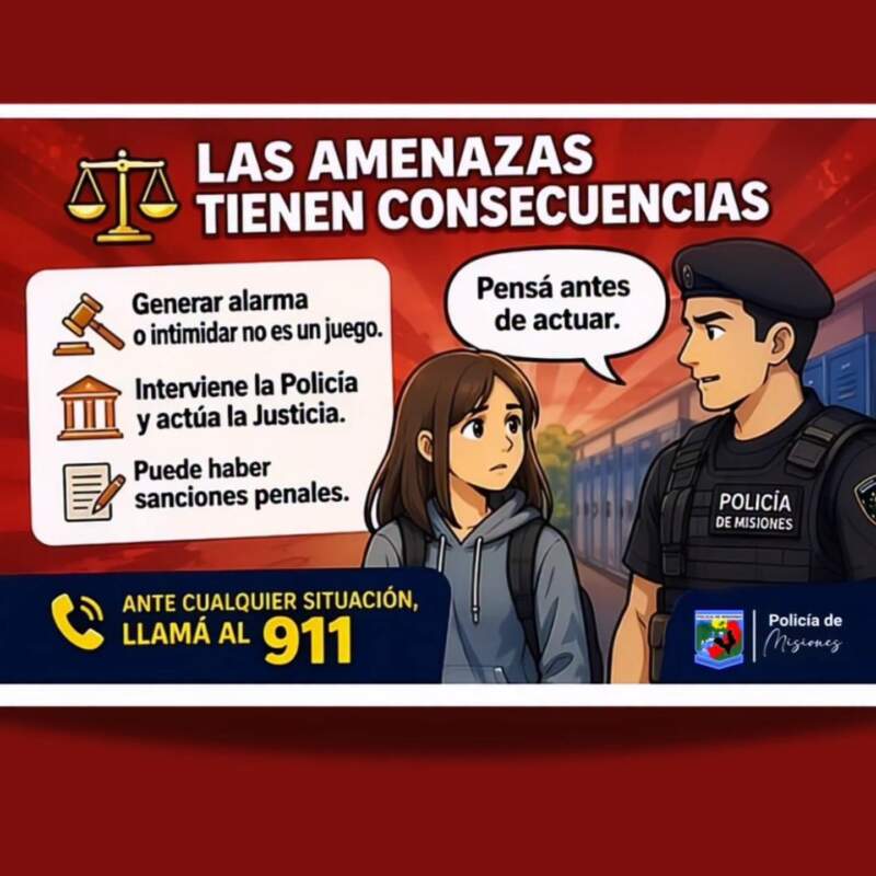Recomendaciones de la Policía frente a amenazas en escuelas: "actuar con responsabilidad" imagen-10