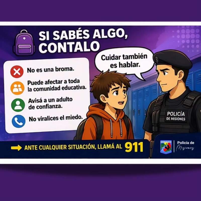 Recomendaciones de la Policía frente a amenazas en escuelas: "actuar con responsabilidad" imagen-8