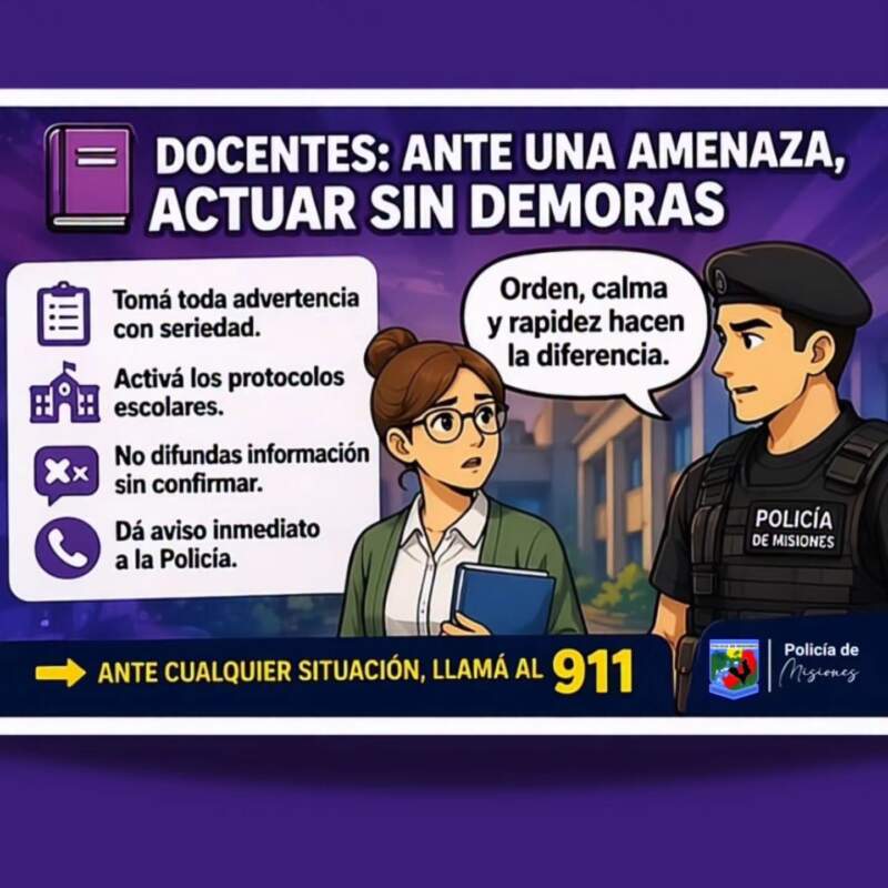 Recomendaciones de la Policía frente a amenazas en escuelas: "actuar con responsabilidad" imagen-6