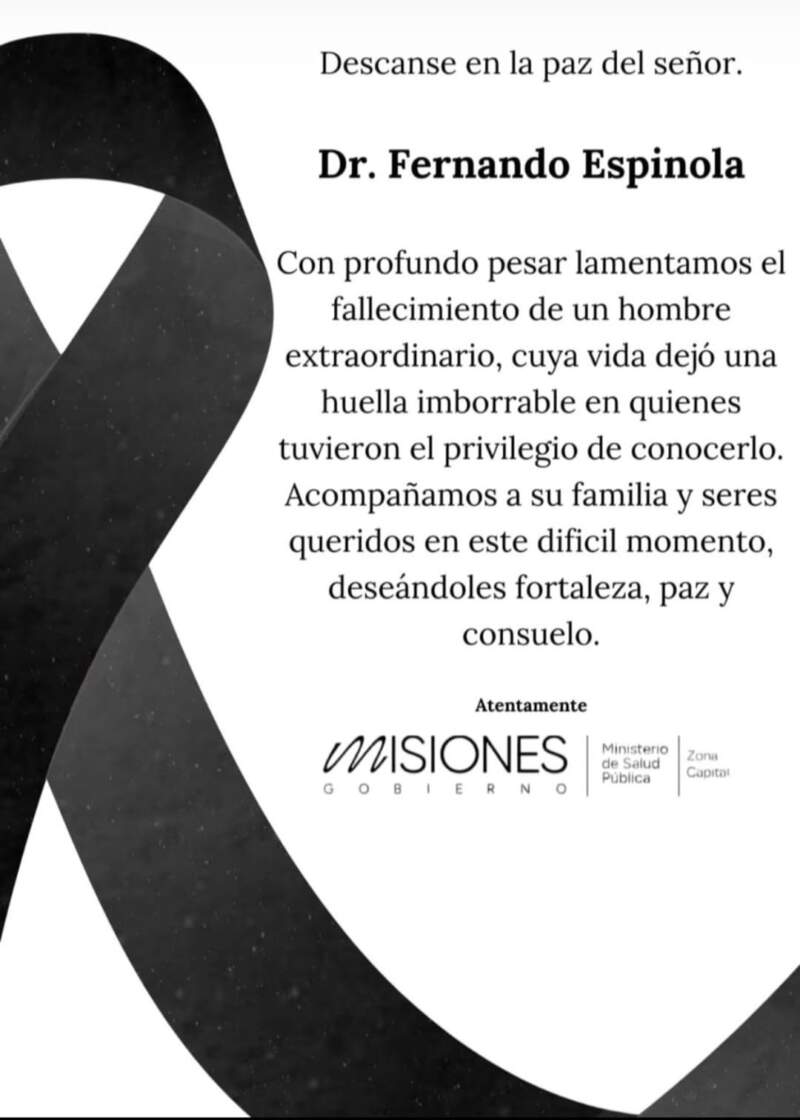 Falleció el médico Fernando Espínola y expresan condolencias desde Salud Pública 3 Falleció el médico Fernando Espínola y expresan condolencias desde Salud Pública imagen-2