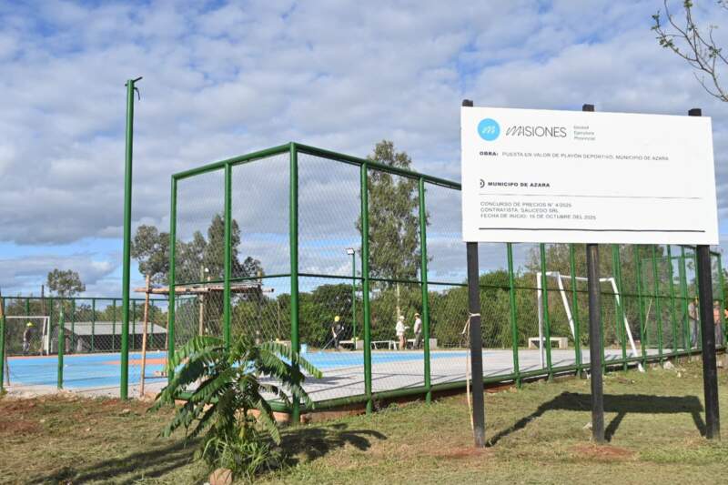 Con recursos propios, avanzan las obras del nuevo playón deportivo de Azara imagen-14