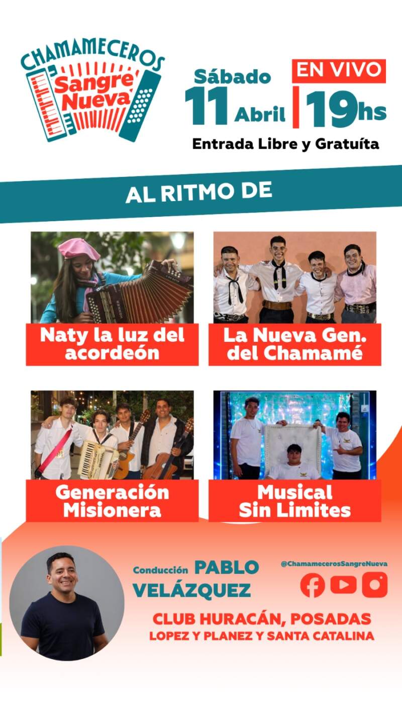 El Chamamecero Sangre Nueva regresa a sus orígenes con un reencuentro en el Club Huracán de Posadas El Chamamecero Sangre Nueva regresa a sus orígenes con un reencuentro en el Club Huracán de Posadas imagen-6