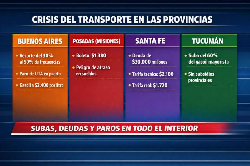 El transporte cruje en todo el país: subsidios atrasados, boletos desfasados y usuarios cada vez más castigados imagen-10