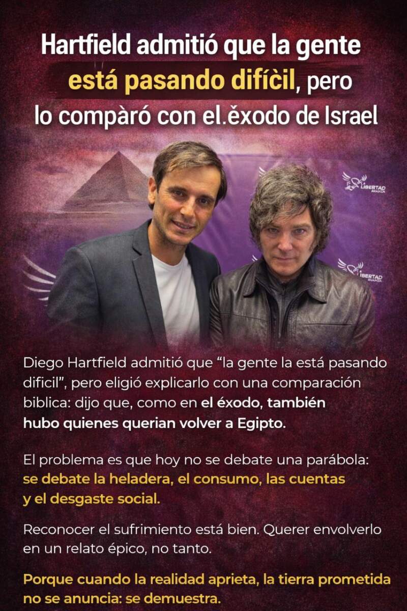 Del desierto al ajuste: Hartfield admite el dolor social y lo envuelve en una parábola bíblica imagen-2