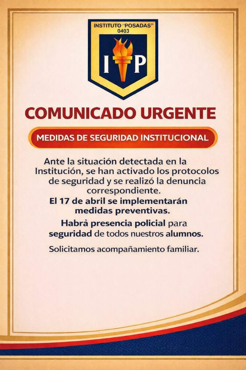 “Reto viral”: colegios en alerta y refuerzo de seguridad en Posadas imagen-6