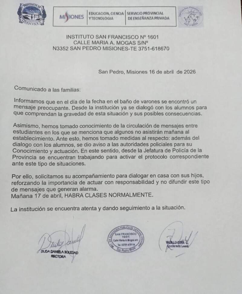 “Reto viral”: colegios en alerta y refuerzo de seguridad en Posadas imagen-8