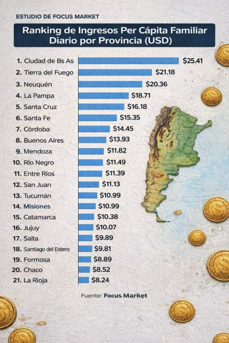 La frontera también pesa en el bolsillo: Misiones sigue con ingresos per cápita rezagados La frontera también pesa en el bolsillo: Misiones sigue con ingresos per cápita rezagados imagen-9