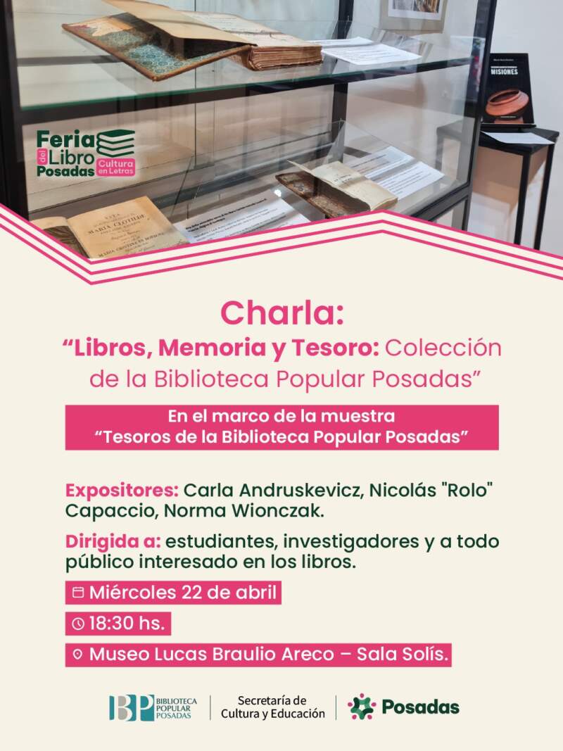 Invitan a la Charla abierta: “Libros, Memoria y Tesoro” imagen-2