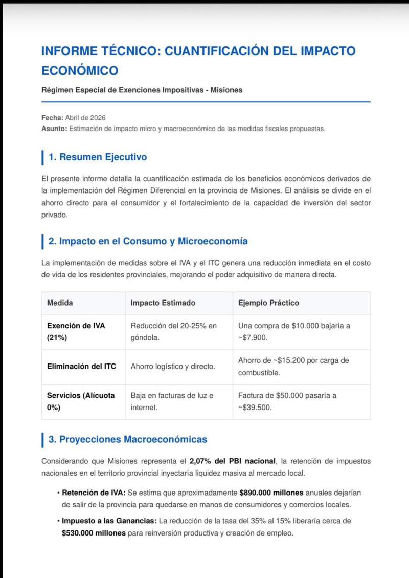 Misiones busca convertir su reclamo histórico en números concretos: menos impuestos, más consumo y más inversión imagen-4