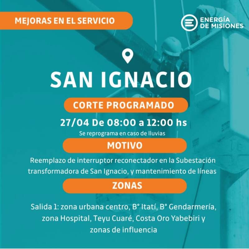 Corte de energía en San Ignacio por trabajos de modernización en la subestación principal imagen-2