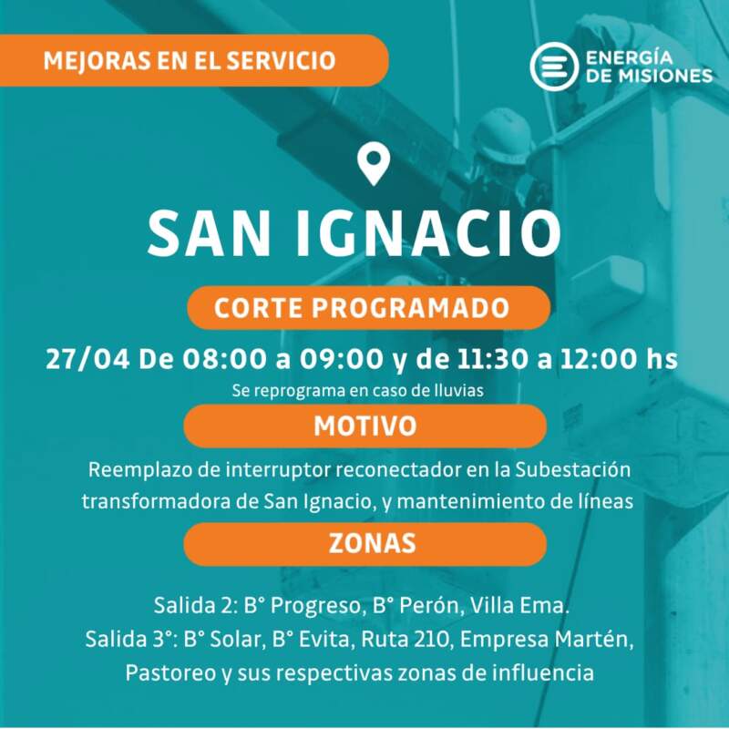 Corte de energía en San Ignacio por trabajos de modernización en la subestación principal imagen-4