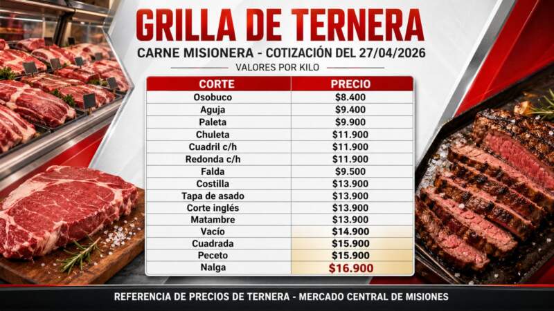 Carne misionera y precios de referencia: el Mercado Central actualizó la cotización del 27 de abril imagen-2