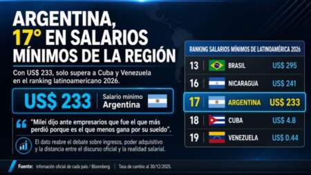 Argentina, en el fondo regional del salario mínimo: el dato que incomoda al discurso presidencial imagen-7