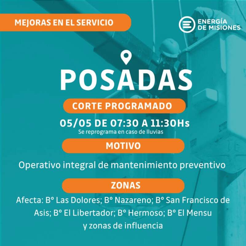 Arranca en Posadas un operativo integral para reforzar la infraestructura eléctrica antes de la temporada de tormentas imagen-2