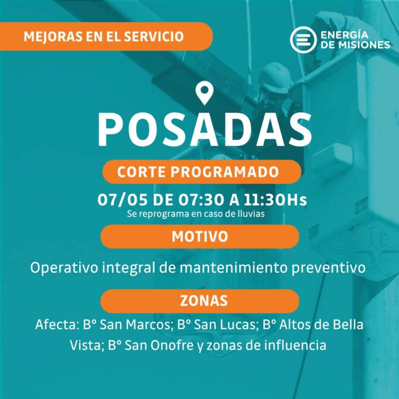 Arranca en Posadas un operativo integral para reforzar la infraestructura eléctrica antes de la temporada de tormentas imagen-8