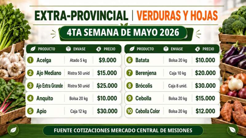 Frutas y verduras del Mercado Central de Misiones: nuevos precios mayoristas marcan diferencias entre productos de afuera y producción misionera imagen-16