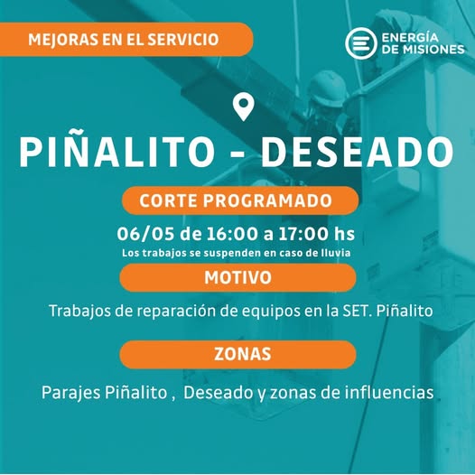 Energía de Misiones realizará cortes programados para fortalecer el servicio eléctrico en la provincia imagen-18