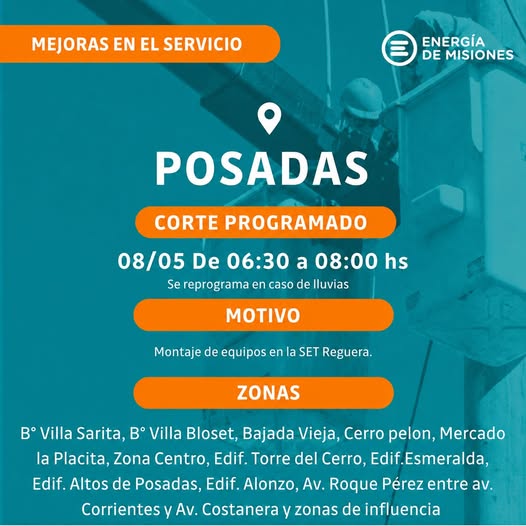 Energía de Misiones realizará cortes programados para fortalecer el servicio eléctrico en la provincia imagen-6