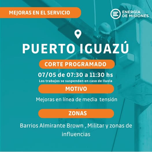 Energía de Misiones realizará cortes programados para fortalecer el servicio eléctrico en la provincia imagen-12
