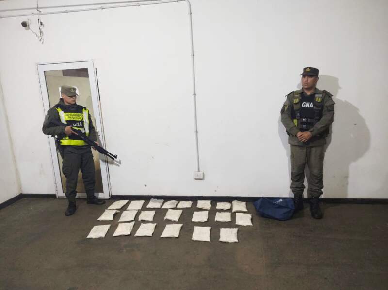 Posadas: Gendarmes encontraron 18 kilos de cocaína dentro de un bolso mientras revisaban el cargamento de maderas de un camión imagen-8