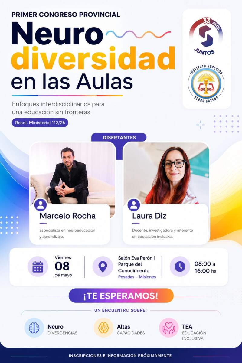Posadas será sede del Primer Congreso Provincial “Neurodiversidad en las aulas” imagen-2