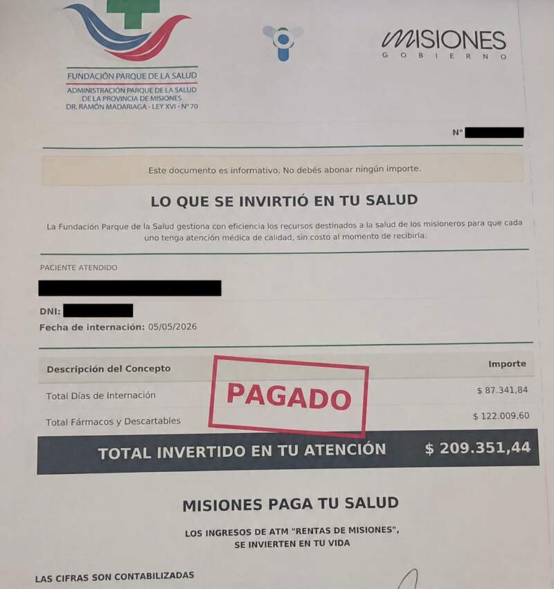 Pacientes reciben al alta un informe con el costo de la atención: “Misiones paga tu salud” imagen-4
