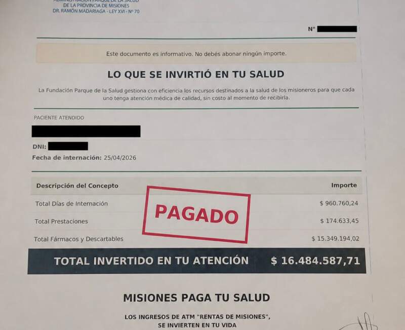 Pacientes reciben al alta un informe con el costo de la atención: “Misiones paga tu salud” imagen-6