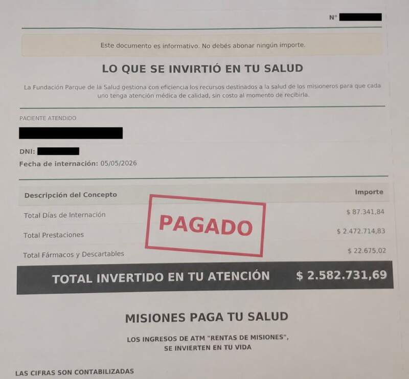 Pacientes reciben al alta un informe con el costo de la atención: “Misiones paga tu salud” imagen-18