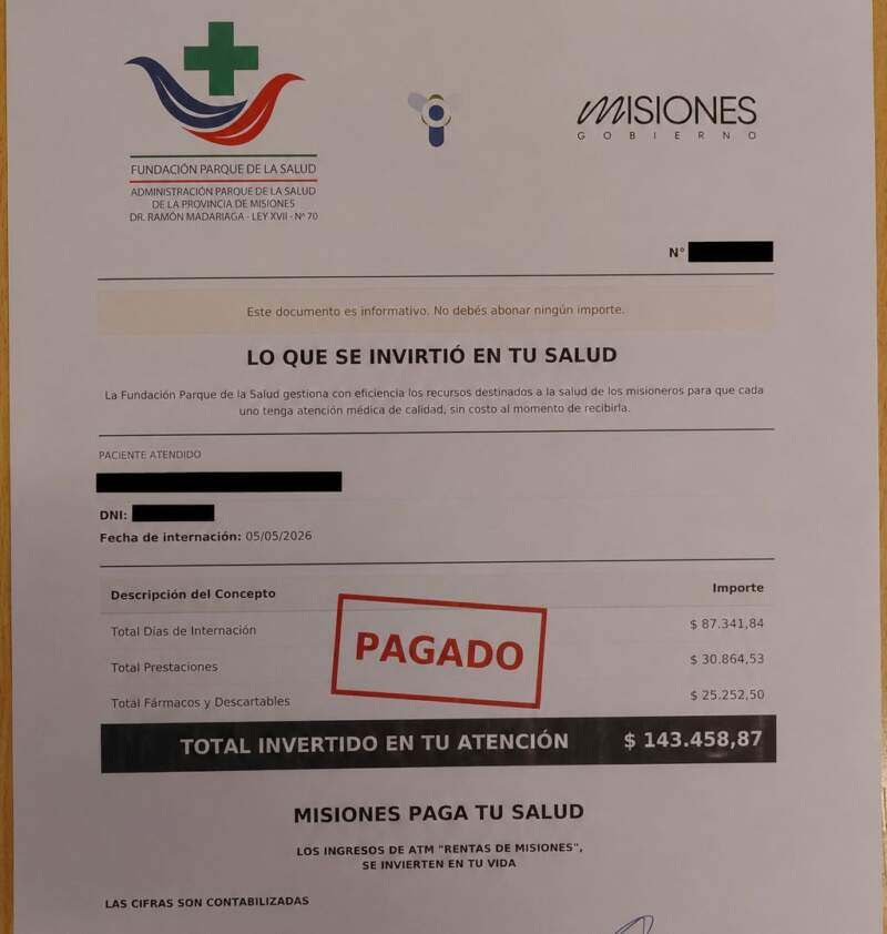Pacientes reciben al alta un informe con el costo de la atención: “Misiones paga tu salud” imagen-10