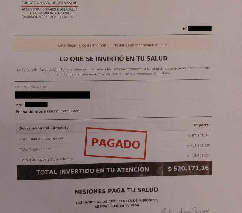 Pacientes reciben al alta un informe con el costo de la atención: “Misiones paga tu salud” imagen-12