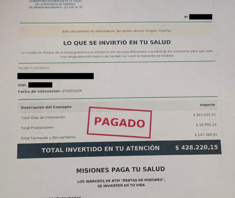 Pacientes reciben al alta un informe con el costo de la atención: “Misiones paga tu salud” imagen-8