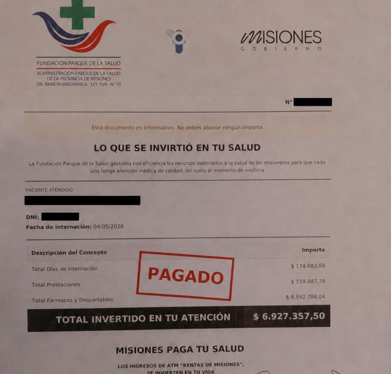Pacientes reciben al alta un informe con el costo de la atención: “Misiones paga tu salud” imagen-14