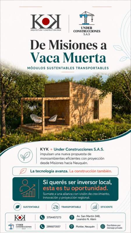 Desde Misiones a Vaca Muerta: KYK y Under Construcciones impulsan módulos sustentables transportables imagen-5