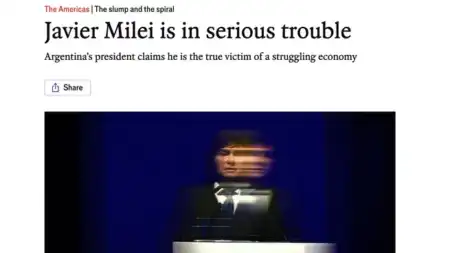 The Economist lanza una alerta roja sobre Milei: caída, tensión y futuro incierto imagen-17