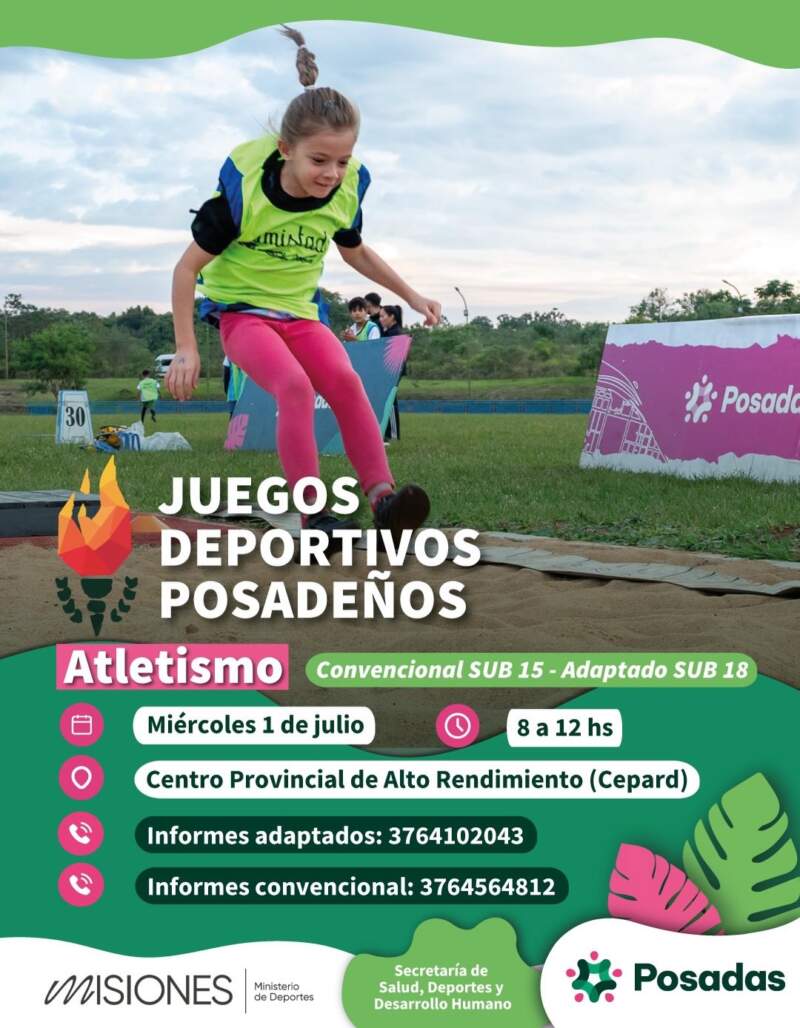 Vuelven los Juegos Deportivos Posadeños 2026 con una amplia propuesta para jóvenes de la ciudad 2 Vuelven los Juegos Deportivos Posadeños 2026 con una amplia propuesta para jóvenes de la ciudad imagen-1