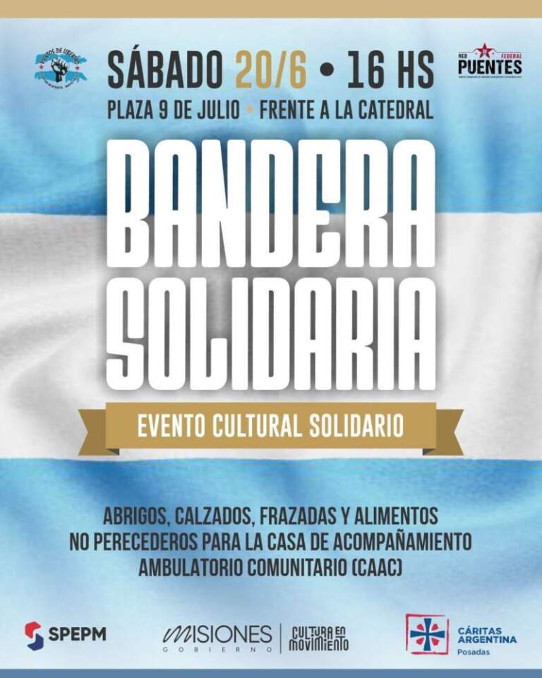 Bandera Solidaria: música, donaciones y compromiso social se unen este sábado en la plaza 9 de Julio de Posadas Bandera Solidaria: música, donaciones y compromiso social se unen este sábado en la plaza 9 de Julio de Posadas imagen-18