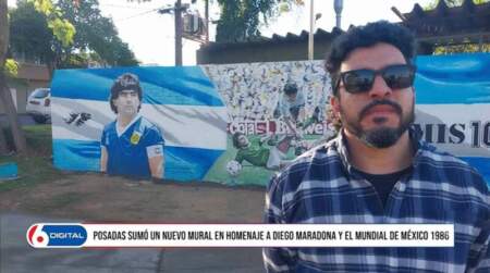 A 40 años de México 86, Posadas inauguró un nuevo mural en homenaje a Maradona imagen-11