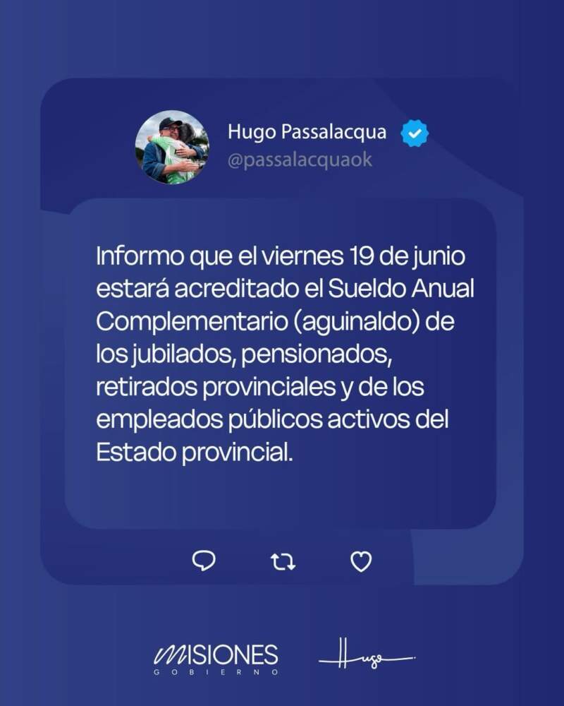 El viernes 19 pagan el medio aguinaldo del primer semestre a jubilados, pensionados y Activos del Estado provincial imagen-2