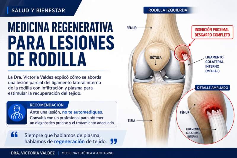 La Dra. Victoria Valdez explicó cómo la medicina regenerativa ayuda a tratar lesiones de rodilla La Dra. Victoria Valdez explicó cómo la medicina regenerativa ayuda a tratar lesiones de rodilla imagen-1