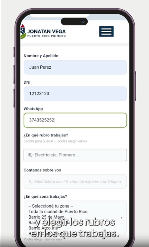 Puerto Rico: Jonatan Vega presentó una plataforma digital para conectar trabajadores locales con vecinos que necesitan servicios imagen-2