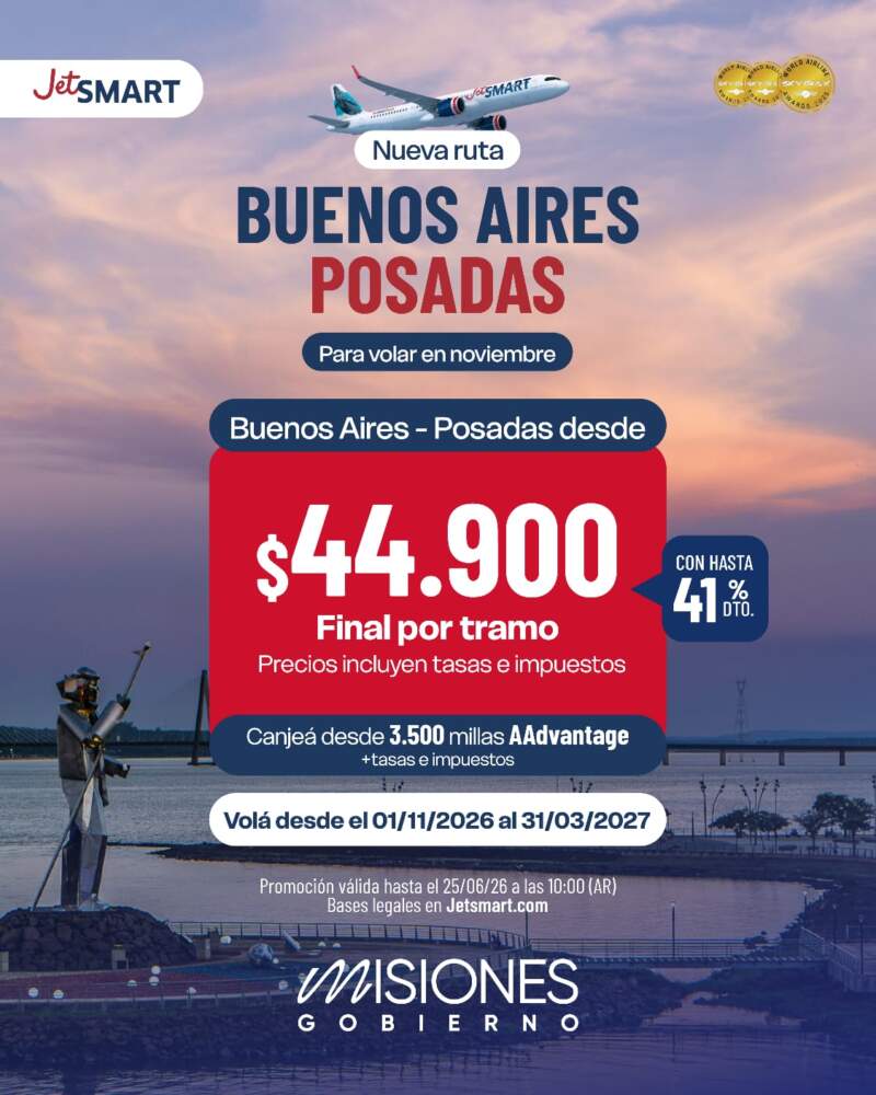 Más conectividad: Passalacqua anunció nueva conexión aérea entre Posadas y Buenos Aires 5 Más conectividad: Passalacqua anunció nueva conexión aérea entre Posadas y Buenos Aires imagen-4