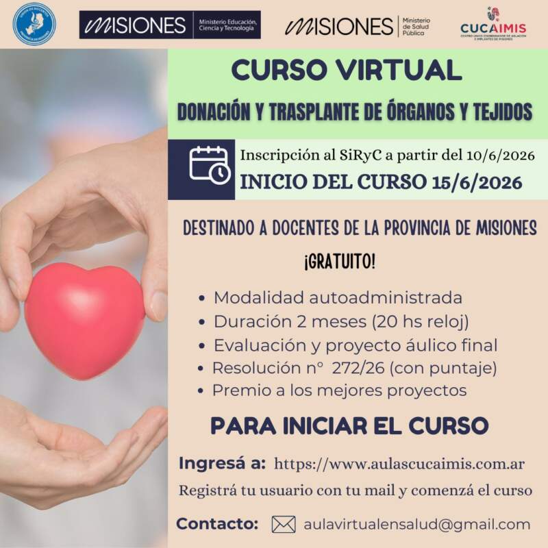 CUCAIMis abre una nueva edición del curso sobre donación y trasplante para docentes de Misiones imagen-2