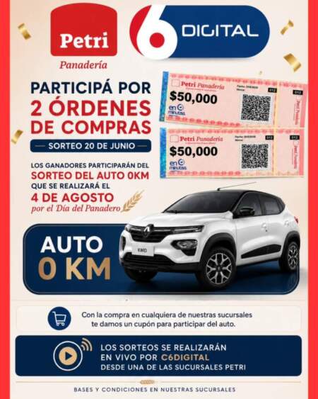 Sortean dos vouchers de $50.000 y un auto 0KM: cómo participar de la propuesta de Petri Panadería y Noticiasdel6 imagen-4