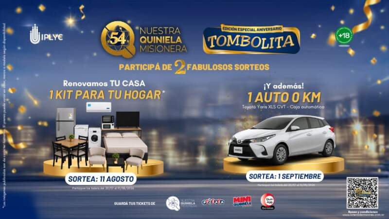 La Quiniela Misionera celebra sus 54 años con una Tombolita Aniversario que sorteará un hogar equipado y un auto 0 km La Quiniela Misionera celebra sus 54 años con una Tombolita Aniversario que sorteará un hogar equipado y un auto 0 km imagen-12