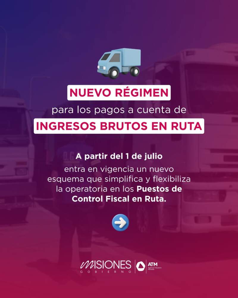 Fin de la "Aduana paralela" en Misiones: desde este miércoles, contribuyentes quedan eximidos del pago a cuenta en el control fiscal en rutas 7 Fin de la "Aduana paralela" en Misiones: desde este miércoles, contribuyentes quedan eximidos del pago a cuenta en el control fiscal en rutas imagen-6