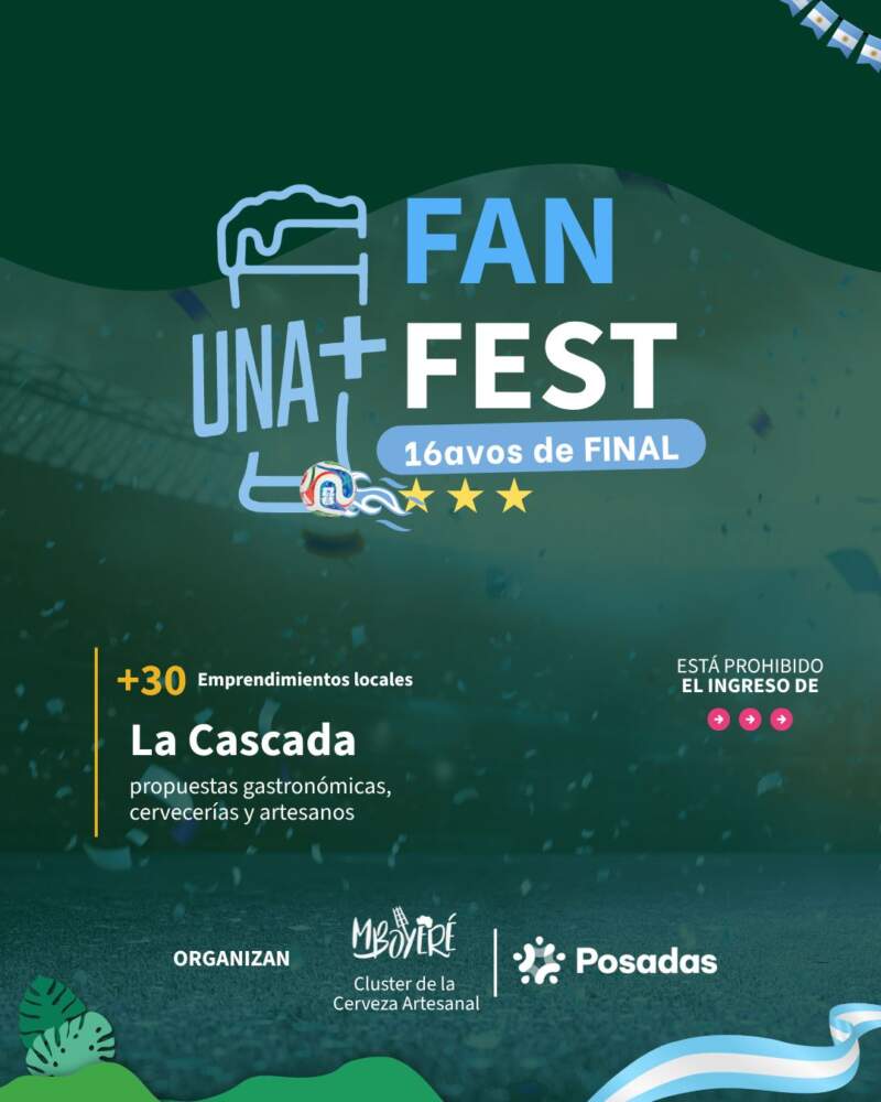Posadas se prepara para otra tarde mundialista: el Parque La Cascada recibirá una nueva Fan Fest de la Selección 3 Posadas se prepara para otra tarde mundialista: el Parque La Cascada recibirá una nueva Fan Fest de la Selección imagen-2