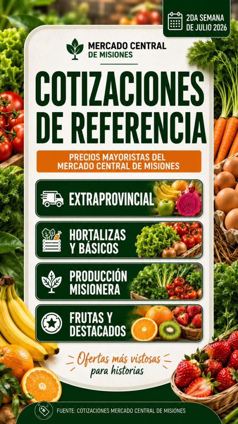 Marcada ventaja de precios: Así cotizan las frutas y verduras en el Mercado Central de Misiones este arranque de julio 3 Marcada ventaja de precios: Así cotizan las frutas y verduras en el Mercado Central de Misiones este arranque de julio imagen-2
