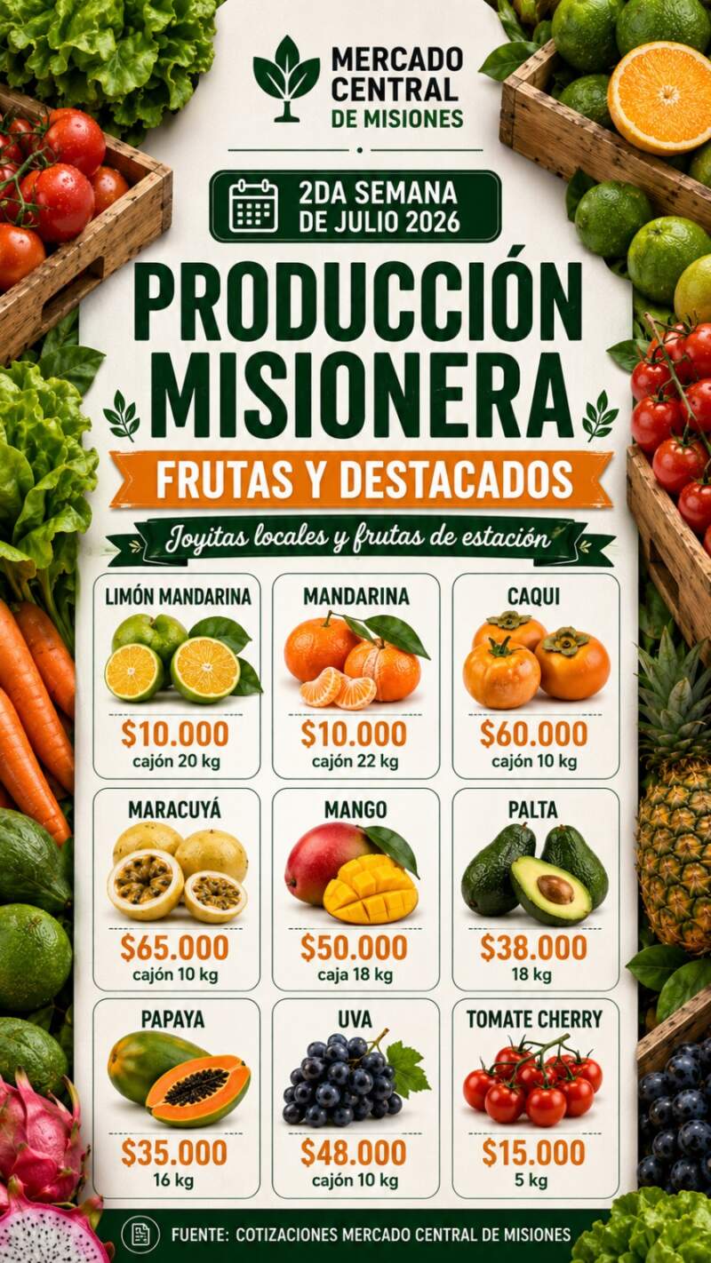 Marcada ventaja de precios: Así cotizan las frutas y verduras en el Mercado Central de Misiones este arranque de julio 5 Marcada ventaja de precios: Así cotizan las frutas y verduras en el Mercado Central de Misiones este arranque de julio imagen-4
