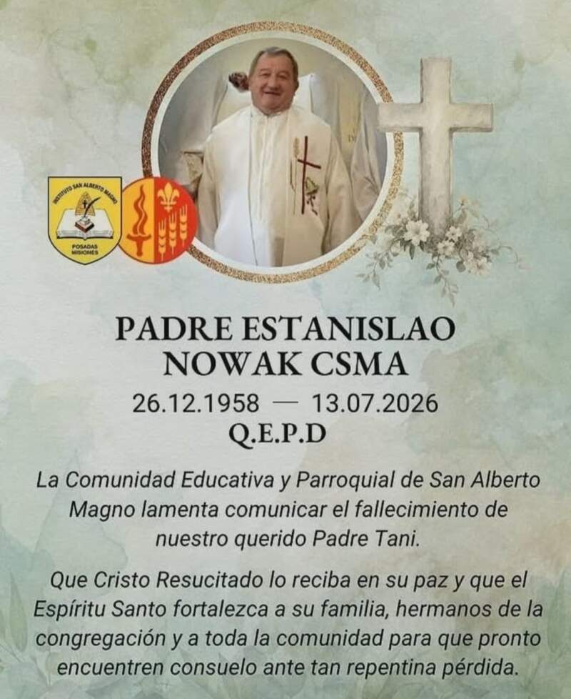Pesar en la comunidad católica: falleció el padre Estanislao Nowak 3 Pesar en la comunidad católica: falleció el padre Estanislao Nowak imagen-2